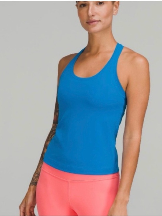 lululemon athletica Tops - Lululemon Cool Poolside Blue Short Racerback Tank Top *Nulu Size 8